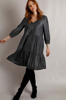 Hannah Tiered Tencel™ Dress  Charcoal