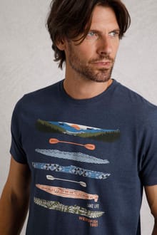 Lake Life Eco Graphic T-Shirt Dark Blue