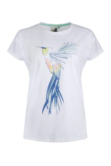 Hummingbird Organic Cotton Front Print T-Shirt White