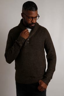 Graham Eco Shawl Collar Jumper Chocolate