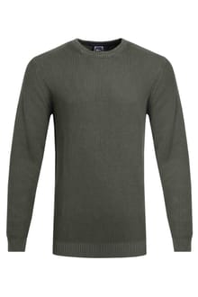 Easton Waffle Crew Neck Jumper Fir Green