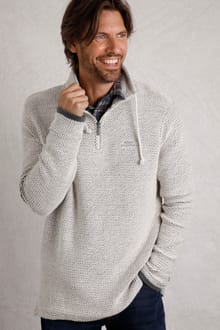 Cruiser 1/4 Zip Eco Macaroni Sweatshirt Ecru