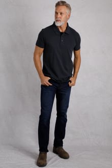 Giles Pique Polo Shirt Black