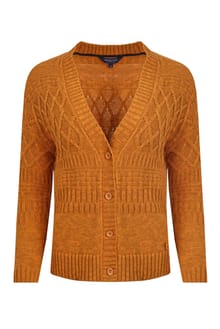 Amiens Eco Mixed Stitch Cardigan Nut