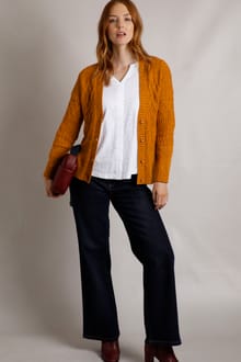 Amiens Eco Mixed Stitch Cardigan Nut