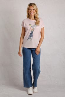 Hummingbird Organic Cotton Front Print T-Shirt Pink