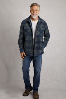 Tyburn Check Fleece Shacket Navy