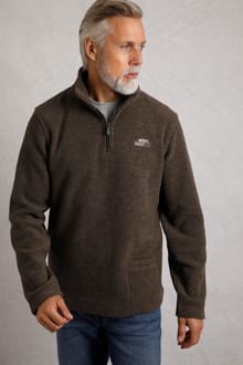 Newport 1/4 Zip Rib Fleece  Bronze