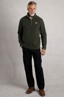 Wyre Eco 1/4 Zip Textured Fleece Fir Green