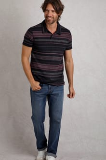 Rickarton Organic Cotton Jacquard Jersey Polo Midnight