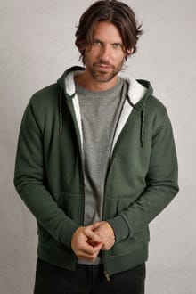 Camborne Borg Lined Full Zip Hoodie Fir Green