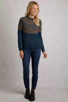 Miska Eco Fair Isle Jumper Forest Green