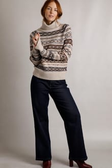 Annecy Eco Fair Isle Roll Neck Jumper