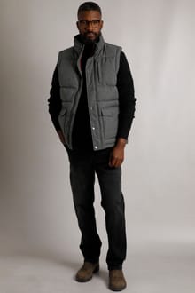 Padstow Houndstooth Puffer Gilet Anthracite