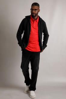 Samuel Knitted Full Zip Hooded Jumper Black