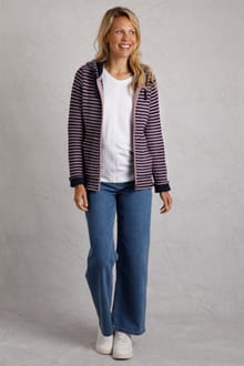 Fisher Full Zip Stripe Eco Macaroni Hoodie Heather