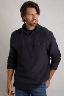 Cruiser 1/4 Zip Eco Macaroni Sweatshirt Navy