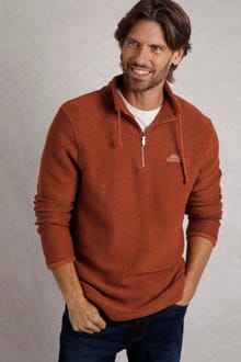 Cruiser 1/4 Zip Eco Macaroni Sweatshirt Brick Red