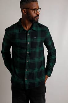 Chester Organic Cotton Flannel Check Shirt Navy