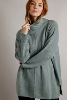 Carolyn Knitted Roll Neck Tunic  Frosty Spruce