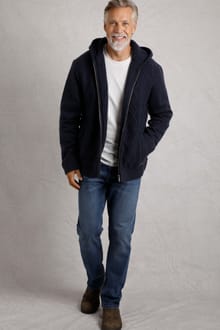 Brodhi Borg Lined Cable Knit Full Zip Hoodie