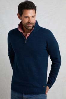 Helmsdale Eco 1/4 Zip Jumper Navy