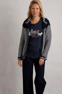 Bianca Full Zip Stripe Eco Macaroni Hoodie