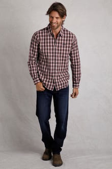 Lando Long Sleeve Check Shirt Navy