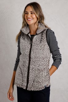 Raia Cosy Fleece Gilet Bronze