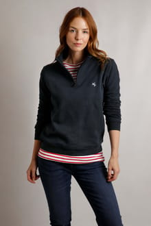 Lottie Jersey 1/4 Zip Sweatshirt Navy