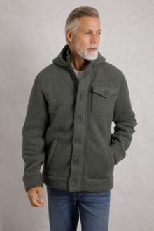 Fairfield Button Front Fleece Jacket Fir Green