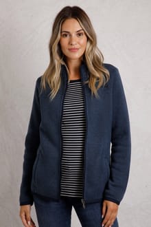 Robyn Recycled Full Zip Soft Knit Navy