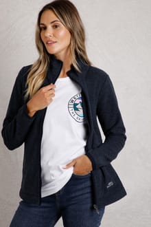 Cheryl Eco Textured Full Zip Fleece Navy