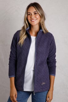 Cheryl Eco Textured Full Zip Fleece Purple Wine