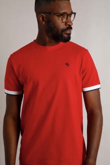 Danville Organic Cotton Pique T-Shirt Retro Red