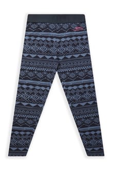 Livvy Girls Printed Leggings Mid Blue