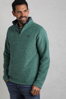 Newark Eco 1/4 Zip Grid Fleece Leaf Green