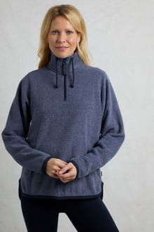 Odina Eco 1/4 Zip Zig Zag Fleece Dark Blue