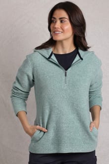 Alisa Eco 1/4 Zip Snow Marl Fleece Hoodie