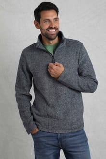 Laramie Eco 1/4 Zip Snow Marl Fleece Navy