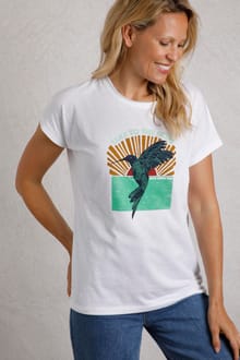 Fly Free Organic Cotton Slub Graphic T-Shirt