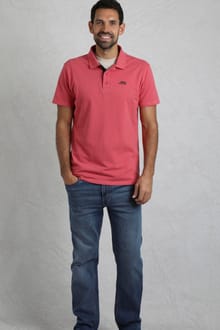 Miles Organic Cotton Pique Polo Dark Pink