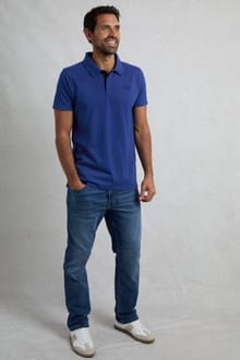 Miles Organic Cotton Pique Polo Cobalt Blue