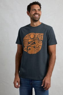 Summer Sector Front Print Eco Graphic T-Shirt Navy