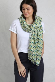 Marelia Eco Printed Scarf Warm Olive