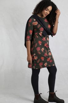 Shafika Printed Jersey Dress Olive