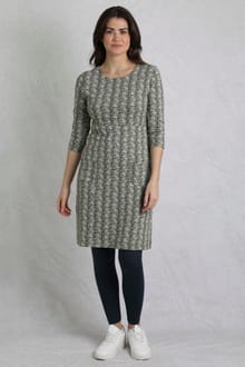 Moondust Organic Cotton Printed Jersey Dress Dark Olive