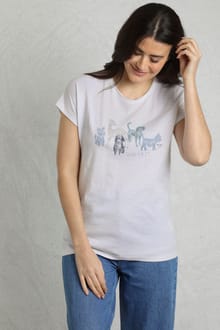 Walkies Organic Cotton Slub T-Shirt White