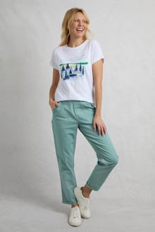 Malorri Organic Cotton Chino Trousers Mineral Blue