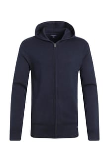 Samuel Knitted Full Zip Hooded Jumper Navy